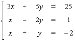 <strong>Use matrices to solve the system. </strong> A) B) C) D)The equations are dependent E)No solution