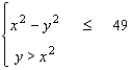 <strong>Find a system of inequalities for the graph shown. </strong> A) B) C) D) E)