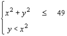 <strong>Find a system of inequalities for the graph shown. </strong> A) B) C) D) E)