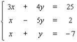 <strong>Use matrices to solve the system. </strong> A) B) C) D)The equations are dependent E)No solution