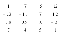 <strong>Find the determinant of the matrix. </strong> A)721.50 B)7,575.75 C)2,525.25 D)10,101 E)5,050.5