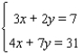 Solve the system   using the inverse method.