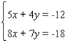 Solve the system   using the inverse method.