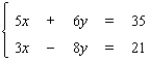 Use Cramer's rule, whenever possible, to solve the system.  
