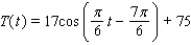 <strong>The average monthly high temperature T (in ) in Augusta, Georgia, can be approximated using the function where t is in months and t = 1 corresponds to January. Calculate the average high temperature in November.</strong> A) B) C) D) E)
