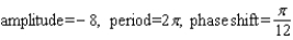 <strong>Find the amplitude, the period, and the phase shift. </strong> A) B) C) D) E)