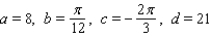 <strong>Scientists sometimes use the formula to simulate temperature variations during the day, with time t in hours, temperature f ( t ) in , and t=0 corresponding to midnight. Assume that f ( t ) is decreasing at midnight. Determine values of a, b, c, and d that fit the information: the high temperature of 29 occurs at 2 P.M., and the average temperature of 21 occurs 6 hours later.</strong> A) B) C) D) E)