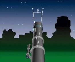 <strong>Two stars that are very close may appear to be one. The ability of a telescope to separate their images is called its resolution. The smaller the resolution, the better a telescope's ability to separate images in the sky. In a refracting telescope, resolution ( see the figure ) can be improved by using a lens with a larger diameter D. The relationship between in degrees and D in meters is given by , where is the wavelength of light in meters. The largest refracting telescope in the world is at the University of Chicago. At a wavelength of meter, its resolution is . Approximate the diameter of the lens to the nearest hundredth of a meter. </strong> A)0.02 meters B)0.77 meters C)1.17 meters D)0.97 meters E)1.02 meters