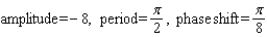 <strong>Find the amplitude, the period, and the phase shift. </strong> A) B) C) D) E)