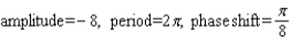 <strong>Find the amplitude, the period, and the phase shift. </strong> A) B) C) D) E)