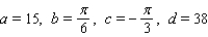 <strong>Scientists sometimes use the formula to simulate temperature variations during the day, with time t in hours, temperature f ( t ) in , and t=0 corresponding to midnight. Assume that f ( t ) is decreasing at midnight. Determine values of a, b, c, and d that fit the information: the high temperature of 34 occurs at 2 P.M., and the average temperature of 19 occurs 6 hours later.</strong> A) B) C) D) E)