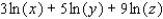 <strong>Express in terms of logarithms of x, y, or z. </strong> A) B) C) D) E)