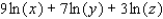 <strong>Express in terms of logarithms of x, y, or z. </strong> A) B) C) D) E)