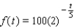 <strong>The radioactive bismuth isotope <sup> 210 </sup>Bi has a half-life of 5 days. If there is 100 milligrams of <sup>210 </sup>Bi present at t = 0, then the amount f(t) remaining after t days is given by: How much <sup>210 </sup>Bi remains after 5 days?</strong> A)52 milligrams B)55 milligrams C)50 milligrams D)49 milligrams E)59 milligrams