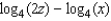 Write the expression as one logarithm.  