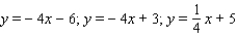 <strong>Sketch the graphs of the lines on the same coordinate plane. </strong> A) B) C) D) E)