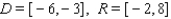 <strong>Let y = f (x) be a function with domain D = [ -6, -3 ] and range R = [ -8, -2 ]. Find the domain D and range R for the function  </strong> A)   B)   C)   D)   E)   <div style=padding-top: 35px> 