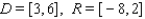 <strong>Let y = f (x) be a function with domain D = [ -6, -3 ] and range R = [ -8, -2 ]. Find the domain D and range R for the function  </strong> A)   B)   C)   D)   E)   <div style=padding-top: 35px> 