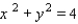 <strong>Find a formula that expresses the fact that P(x, y) is a distance 4 away from the origin.</strong> A) B) C) D) E)