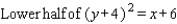 <strong>Find an equation for the indicated half of the parabola. </strong> A) B) C) D) E)