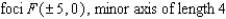 <strong>Find an equation for the ellipse that has its center at the origin and satisfies the conditions. </strong> A) B) C) D) E)