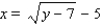 <strong>Find an equation for the indicated half of the parabola. </strong> A) B) C) D) E)