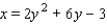 <strong>Find an equation for the parabola that has a horizontal axis and passes through the given points. </strong> A) B) C) D) E)