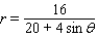 Find an equation in x and y for the polar equation.  