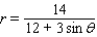 Find an equation in x and y for the polar equation.  
