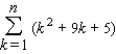 <strong>Express the sum in terms of n. (Hint: Use the theorem on sums to write the sum as . Next, use the following formulas and the theorem on the sum of a constant.)</strong> A) B) C) D) E)