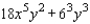 <strong>Factor the polynomial. </strong> A)3x<sup> 3 </sup>y<sup> 2 </sup>(6x<sup> 2 </sup> + y) B)6x<sup> 3 </sup>y<sup> 2 </sup>(x<sup> 2 </sup> + y<sup> 3 </sup>) C)6x<sup> 3 </sup>y<sup> 2 </sup>(x<sup> 2 </sup> + y) D)18x<sup> 3 </sup>y<sup> 2 </sup>(3x<sup> 2 </sup> + y<sup> 2 </sup>) E)6x<sup> 3 </sup>y<sup> 2 </sup>(3x<sup> 2 </sup> + y)