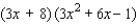<strong>Express as a polynomial. </strong> A)42x<sup> 3 </sup> - 9x<sup> 2 </sup> + 28x - 8 B)9x<sup> 3 </sup> + 33x<sup> 2 </sup> + 45x - 8 C)9x<sup> 3 </sup> + 42x<sup> 2 </sup> + 45x - 8 D)42x<sup> 3 </sup> - 33x<sup> 2 </sup> + 28x - 8 E)9x<sup> 3 </sup> + 33x<sup> 2 </sup> + 28x - 8