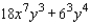 <strong>Factor the polynomial. </strong> A)6x<sup> 3 </sup>y<sup> 3 </sup>(3x<sup> 4 </sup> + y) B)18x<sup> 3 </sup>y<sup> 3 </sup>(3x<sup> 4 </sup> + y<sup> 2 </sup>) C)6x<sup> 3 </sup>y<sup> 3 </sup>(x<sup> 4 </sup> + y<sup> 4 </sup>) D)3x<sup> 3 </sup>y<sup> 3 </sup>(6x<sup> 4 </sup> + y) E)6x<sup> 3 </sup>y<sup> 3 </sup>(x<sup> 4 </sup> + y)
