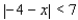 <strong>The two given numbers are coordinates of points and , respectively, on a coordinate line. Express the indicated statement as an inequality involving the absolute value symbol. , is at least </strong> A) B) C) D) E)