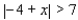 <strong>The two given numbers are coordinates of points and , respectively, on a coordinate line. Express the indicated statement as an inequality involving the absolute value symbol. , is at least </strong> A) B) C) D) E)