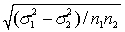 <strong>If two random samples of sizes and are selected independently from two populations with variances and , then the standard error of the sampling distribution of the sample mean difference, , equals:</strong> A) . B) . C) . D) .