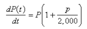 <strong>Suppose that a population grows according to a logistic model with carrying capacity and per year.Choose the logistic differential equation for these data.</strong> A) B) C) D) E)