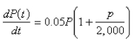 <strong>Suppose that a population grows according to a logistic model with carrying capacity and per year.Choose the logistic differential equation for these data.</strong> A) B) C) D) E)