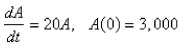 <strong>A sum of is invested at interest.If is the amount of the investment at time for the case of continuous compounding, write a differential equation and an initial condition satisfied by </strong> A) B) C) D) E)