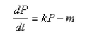 Consider a population with constant relative birth and death rates and respectively, and a constant emigration rate , where and Then the rate of change of the population at time is modeled by the differential equation where Find the solution of this equation with the rate of change of the population at time that satisfies the initial condition