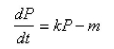 Consider a population with constant relative birth and death rates and respectively, and a constant emigration rate , where Then the rate of change of the population at time is modeled by the differential equation where Find the solution of this equation with the rate of change of the population at time that satisfies the initial condition