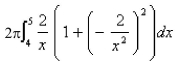 <strong>Select the correct Answer: for each question. Write an integral giving the area of the surface obtained by revolving the curve about the x-axis.(Do not evaluate the integral.) </strong> A) B) C) D)