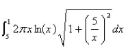 <strong>Select the correct Answer for each question. Set up, but do not evaluate, an integral for the area of the surface obtained by rotating the curve about the x-axis on the interval </strong> A) B) C) D) E)