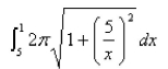 <strong>Select the correct Answer for each question. Set up, but do not evaluate, an integral for the area of the surface obtained by rotating the curve about the x-axis on the interval </strong> A) B) C) D) E)