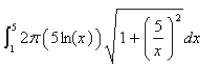 <strong>Select the correct Answer for each question. Set up, but do not evaluate, an integral for the area of the surface obtained by rotating the curve about the x-axis on the interval </strong> A) B) C) D) E)