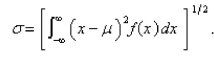 The standard deviation for a random variable with probability density function and mean is defined Find the standard deviation for an exponential density function with mean