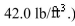 A large tank is designed with ends in the shape of the region between the curves   and   measured in feet.Find the hydrostatic force on one end of the tank if it is filled to a depth of   ft with gasoline.(Assume that the density of the gasoline is   Select the correct Answer