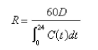 Eight milligrams of a dye are injected into a vein leading the an individual's heart.The concentration of dye in the aorta (in milligrams per liter) measured at 2-sec intervals is shown in the accompanying table.Use Simpson's Rule with and the formula to estimate the person's cardiac output, where is the quantity of dye injected in milligrams, is the concentration of the dye in the aorta, and is measured in liters per minute.Round to one decimal place.
