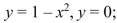 <strong>Select the correct Answer for each question. Find the volume of the solid generated by revolving the region bounded by the graphs of the equations about the indicated line. the line y = 3</strong> A) B) C) D)