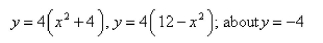 Find the volume of the solid obtained by rotating the region bounded by the given curves about the specified axis.Select the correct Answer